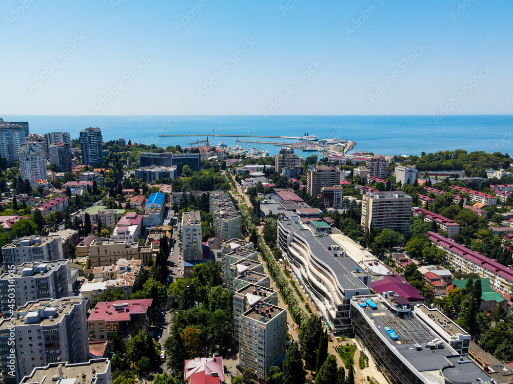 Sochi aerial panoramic view, Russia