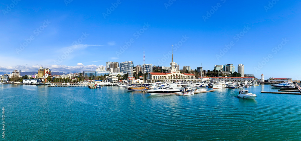 Sochi Marine Station and the yacht pier. Sochi Marine Station and the yacht pier.