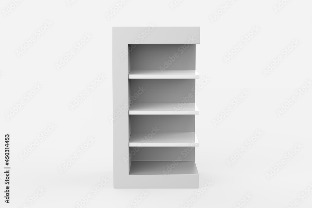 Display stand, retail display stand for product , display stands isolated on white background. 3d illustration Display stand, retail display stand for product , display stands isolated on white background. 3d illustration