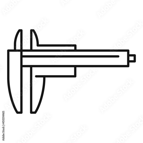 Precision caliper icon outline vector. Calliper vernier