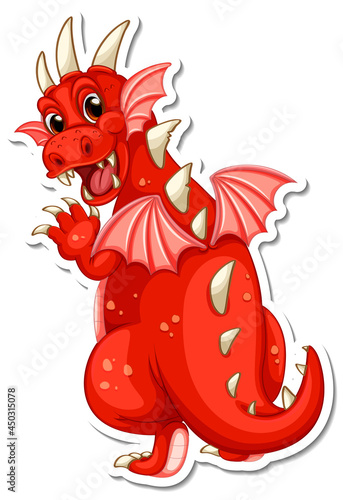 Red Dragon cartoon character sticker