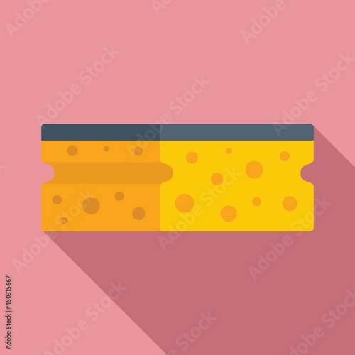Kitchen sponge icon flat vector. Dish wash