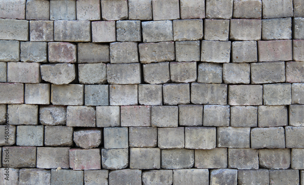 Square Building Sand-Lime Bricks Stacked Texture Background

