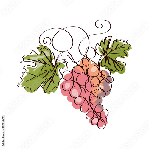 Abstract illustration of a fruit berry plant on a white background
