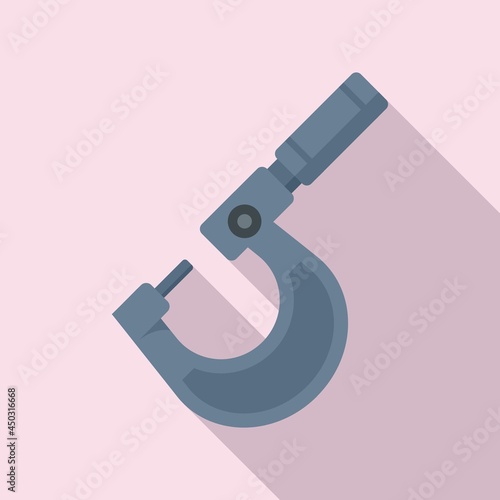 Micrometer icon flat vector. Precision vernier