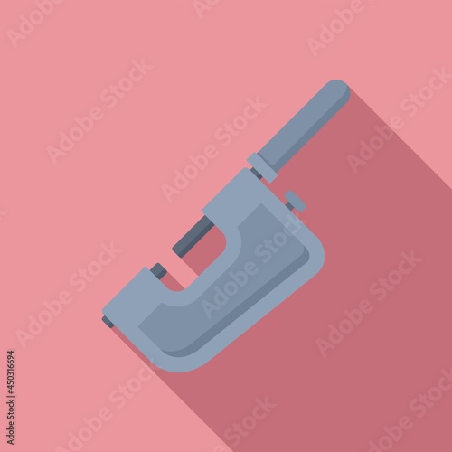 Precision micrometer icon flat vector. Vernier caliper