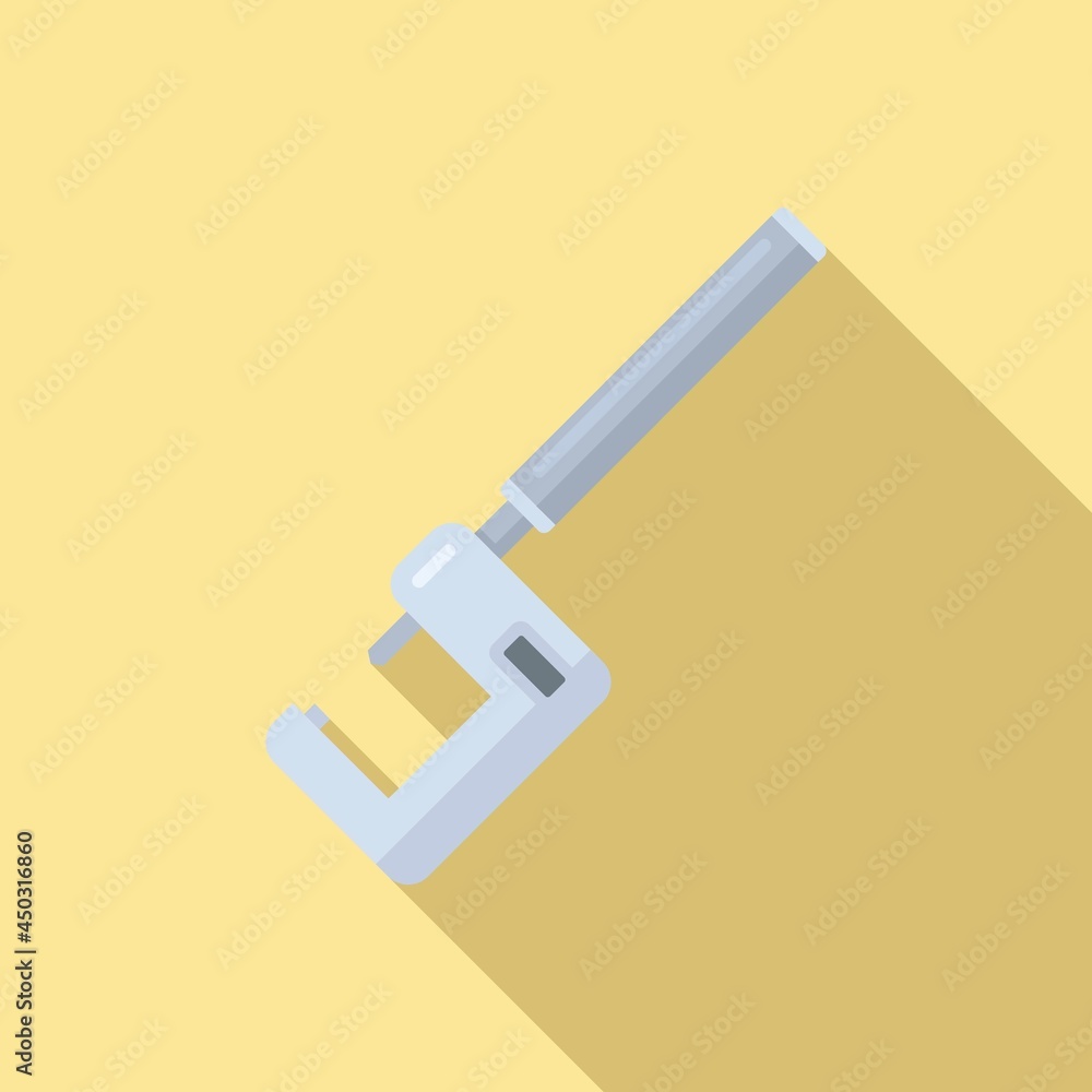 Micrometer calliper icon flat vector. Precision caliper Micrometer calliper icon flat vector. Precision caliper