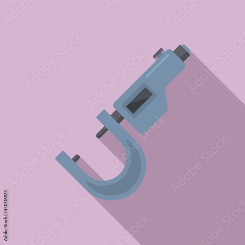 Micrometer dimensions icon flat vector. Precision vernier