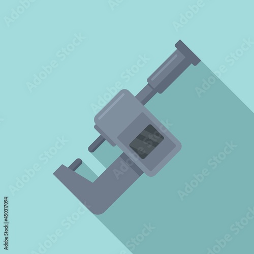 Micrometer design icon flat vector. Gauge caliper