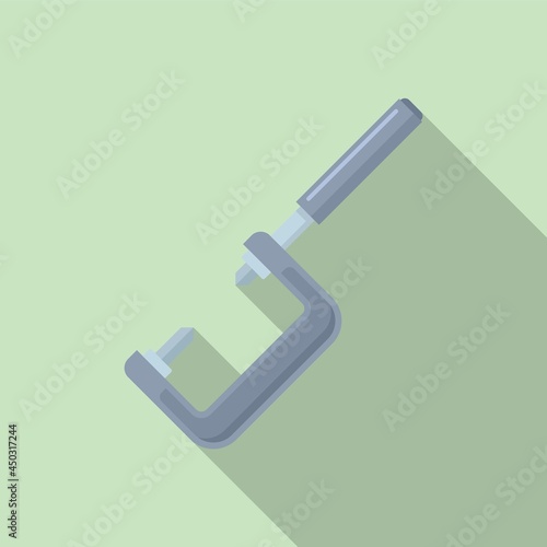 Screw micrometer icon flat vector. Vernier caliper