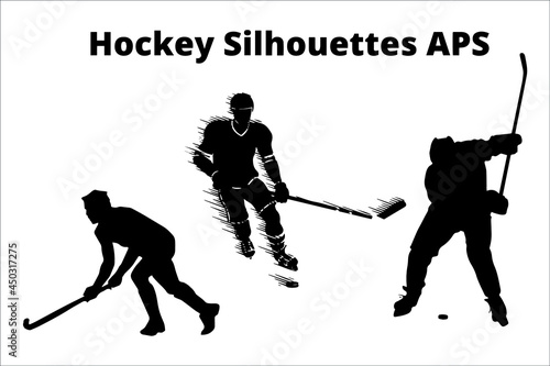 set of hokey silhouettes ,  line isolated or logo isolated sign symbol vector, outline and stroke style Collection of high-quality black style vector illustration,