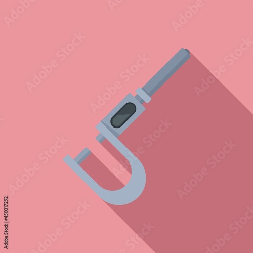 Micrometer instrument icon flat vector. Precision vernier