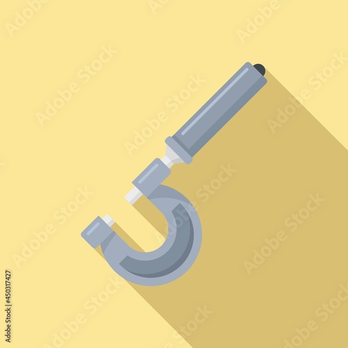 Micrometer measurement icon flat vector. Design caliper