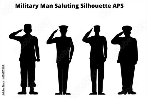 set of military man saluting silhouettes ,  line isolated or logo isolated sign symbol vector, outline and stroke style Collection of high-quality black style vector illustration,