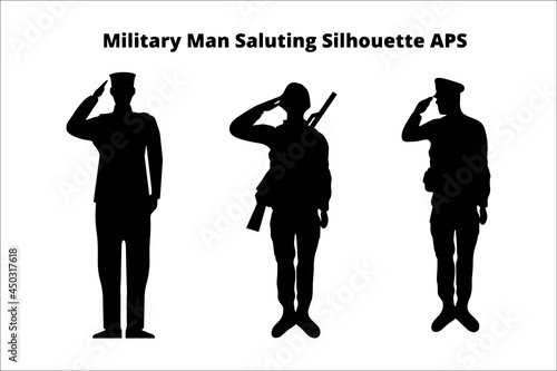 set of military man saluting silhouettes ,  line isolated or logo isolated sign symbol vector, outline and stroke style Collection of high-quality black style vector illustration,