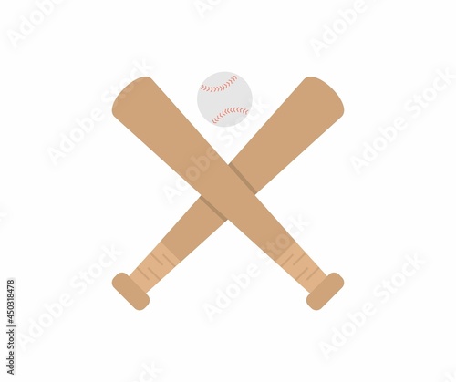 design about baseball bat and baseball icon