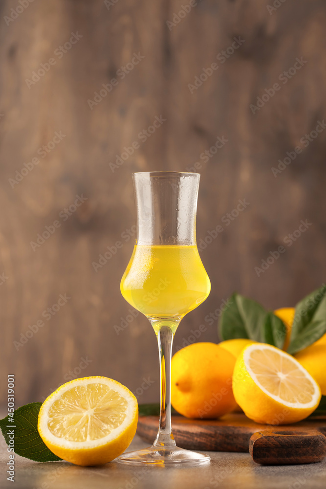 Limoncello in glass Limoncello in glass