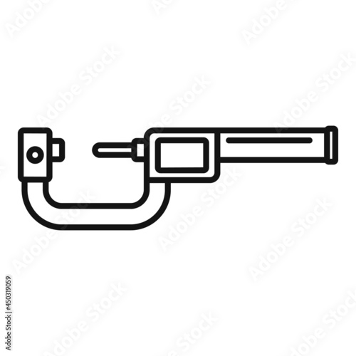 Technical micrometer icon outline vector. Vernier caliper