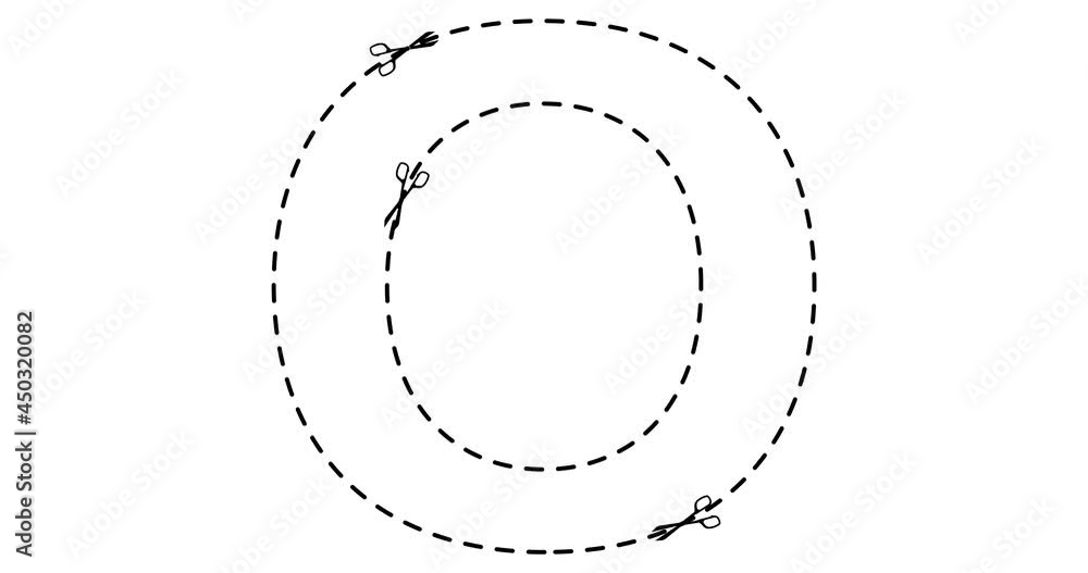 Letter. Cool dynamic animation of scissors lettering. Dotted line. 4K ...