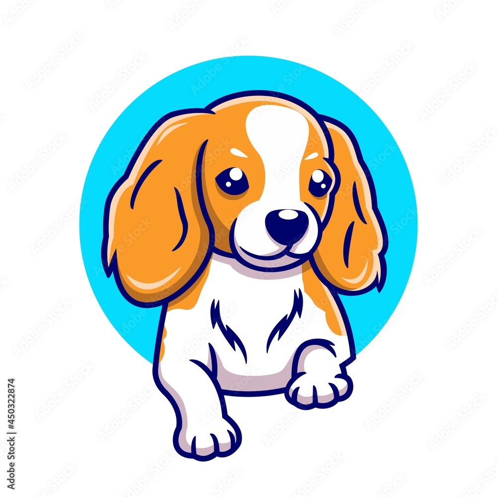 hand drawn cute dog cartoon vector illustration