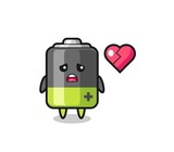 battery cartoon illustration is broken heart