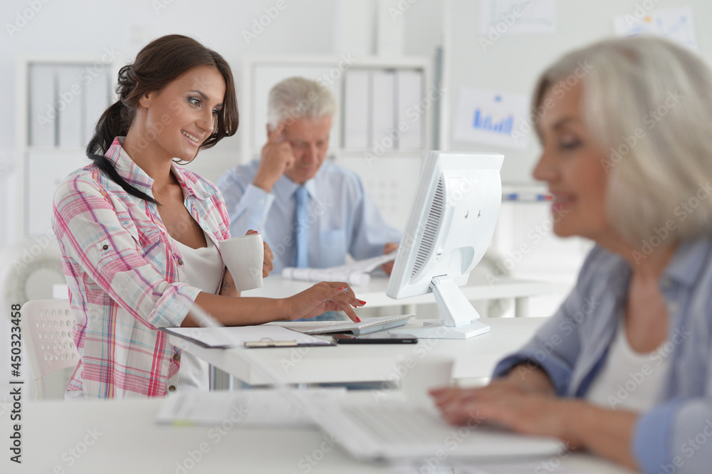 businesspeople working in office, colleagues on bckground businesspeople working in office, colleagues on bckground