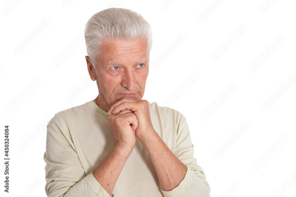 portrait of thinking senior man portrait of thinking senior man