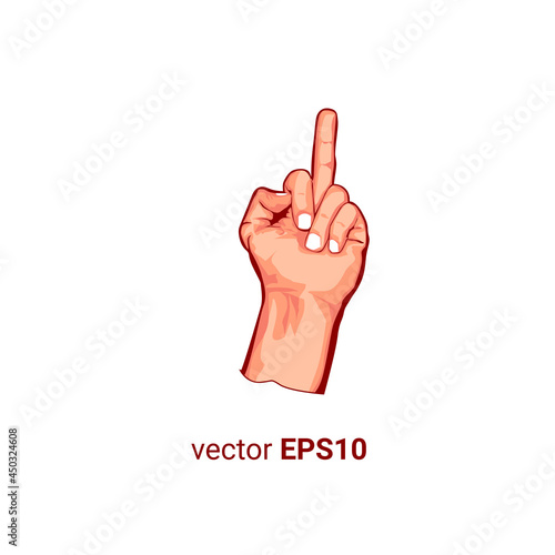 middle finger illustration vector image