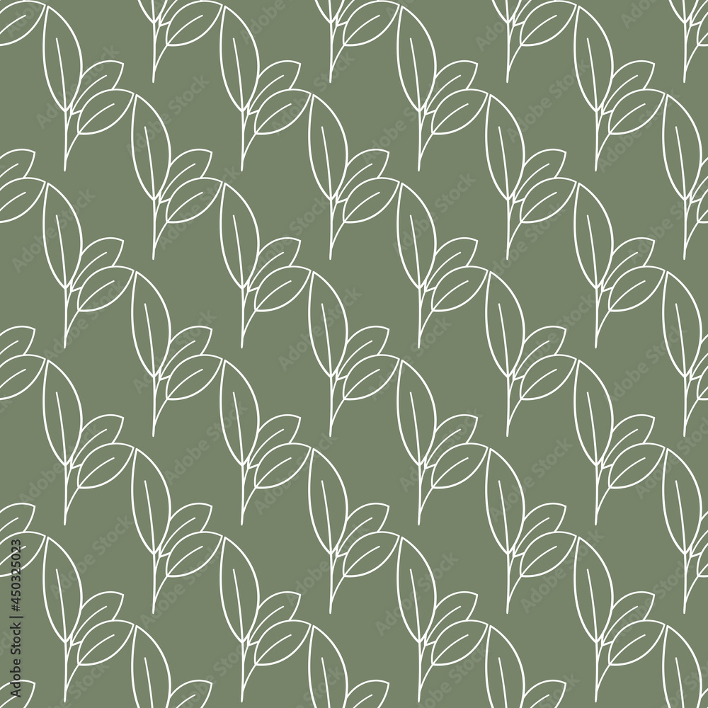 Hand drawing summer decoration of green painting palm foliage or plants and vintage garden flowers. Trendy seamless vector design. Exotic pattern with tropical leaves in jungle hawaii style.