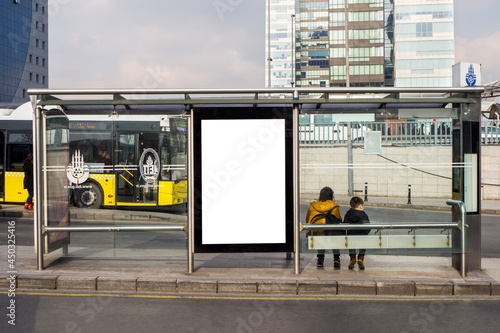 Clear Mockups, Bus Station Billboard Area - Istanbul City photo