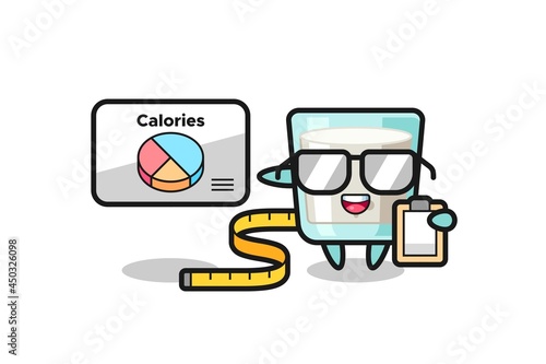Illustration of milk mascot as a dietitian