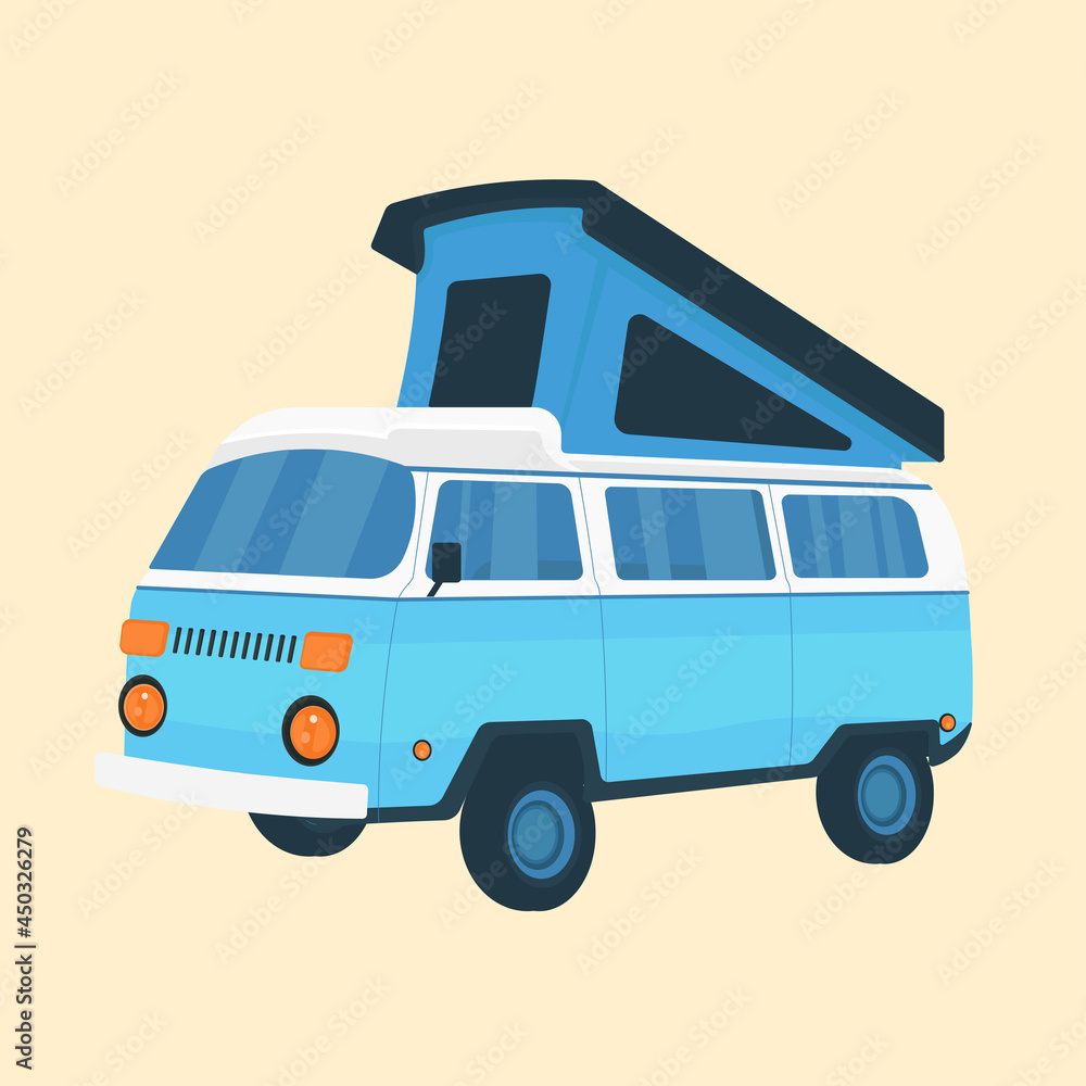 Vector Illustration car van travel with style classic
