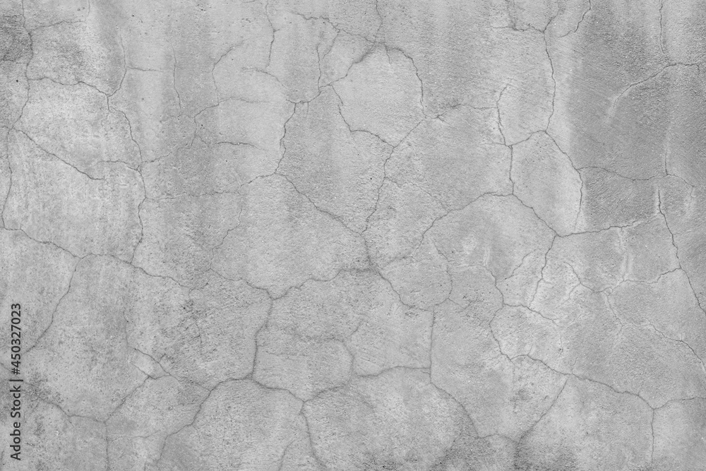Naklejka premium Concrete wall In black and white color, cement wall, broken wall, background texture