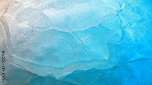 Blue cracked ice texture background