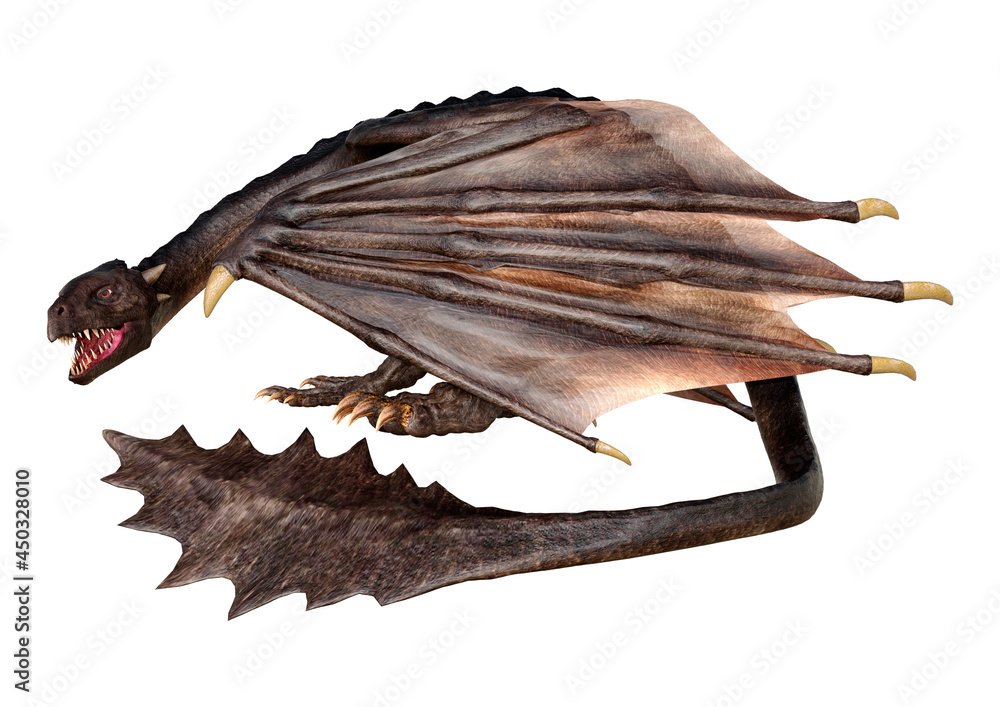 Obraz premium 3D Rendering Fairy Tale Dragon on White