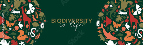 Wild animal biodiversity life concept banner photo