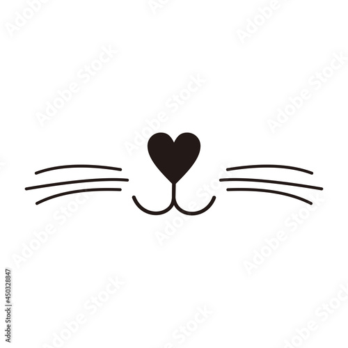 cat nose icon vector isolated on white background