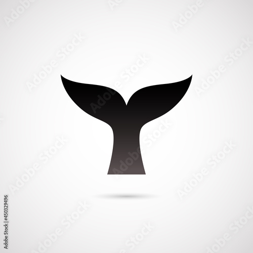 Whale, shark, fish tale vector icon. Fin of the fish illustrattion.