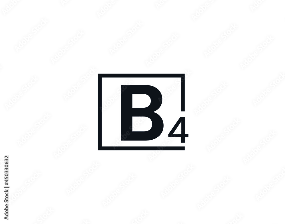 B4, 4B Initial letter logo B4, 4B Initial letter logo