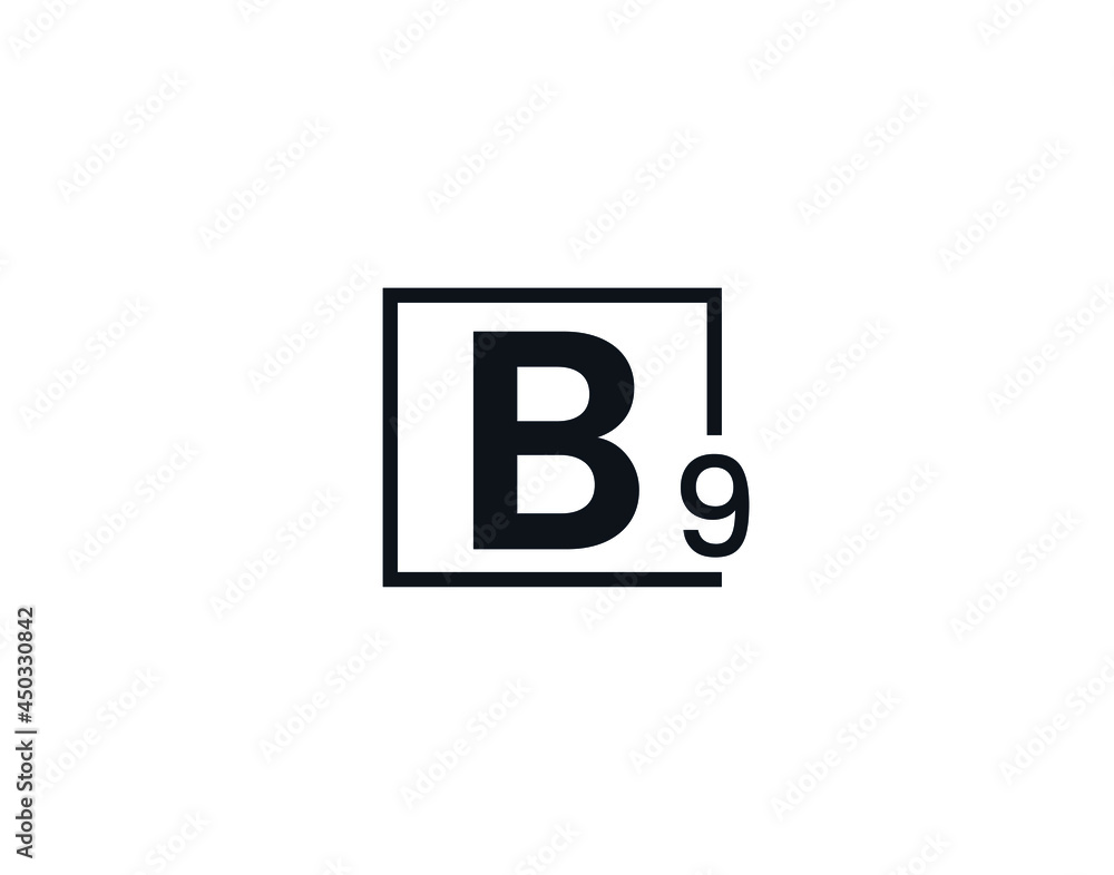 B9, 9B Initial letter logo B9, 9B Initial letter logo