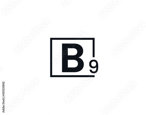 B9, 9B Initial letter logo