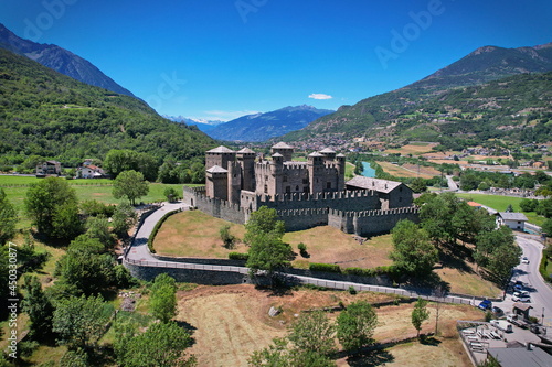 Wallpaper Mural Aerial view of Fenis Castle in Aosta Valley. Italy Torontodigital.ca