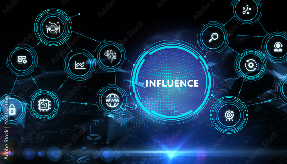 Fototapeta premium Influencer marketing concept. Business, Technology, Internet and network concept.