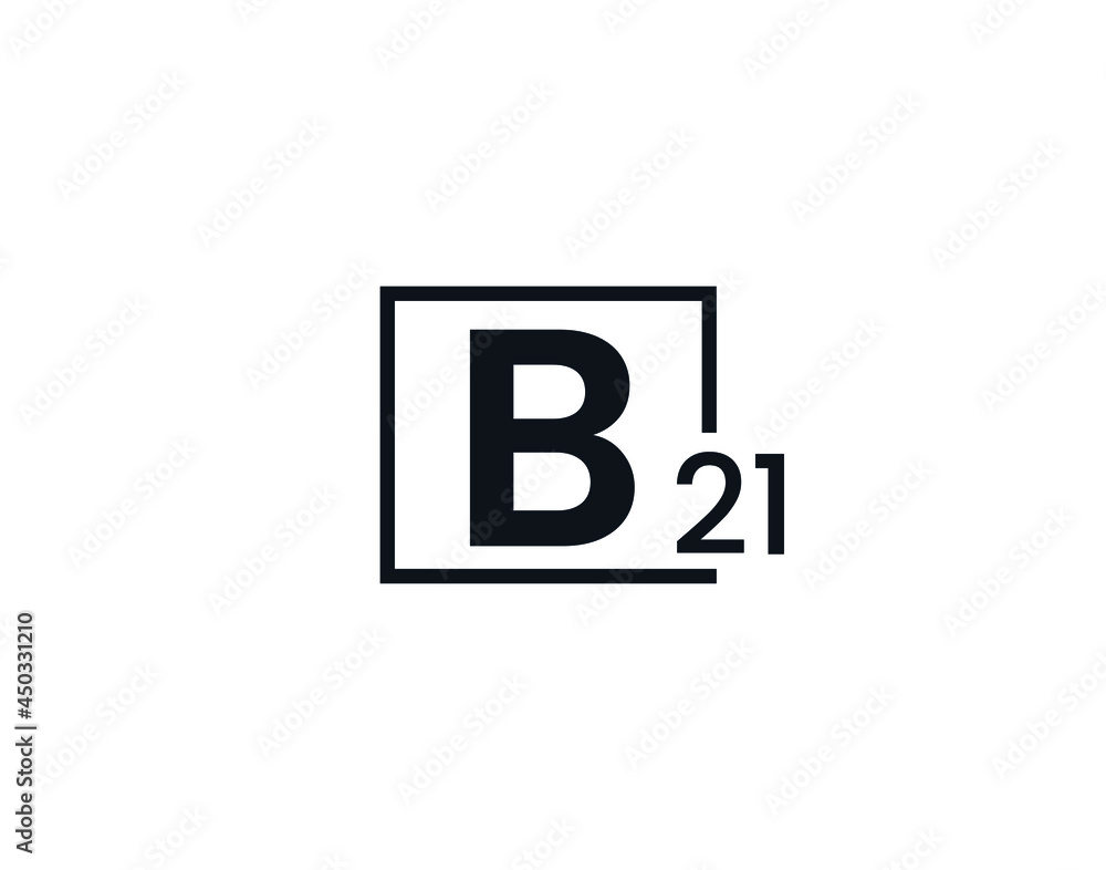 B21, 21B Initial letter logo B21, 21B Initial letter logo