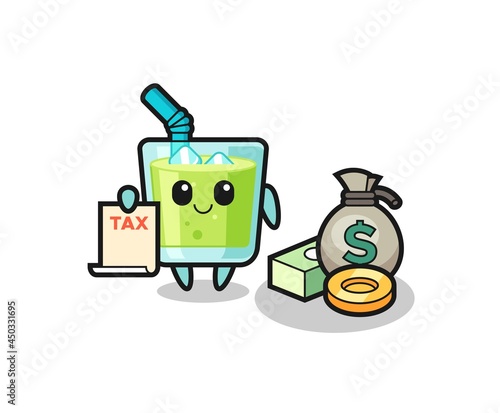 Character cartoon of melon juice as a accountant