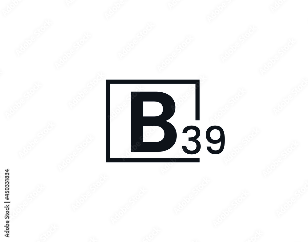 B39, 39B Initial letter logo B39, 39B Initial letter logo