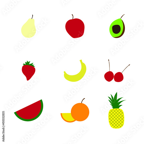 fuits vector illustration design set