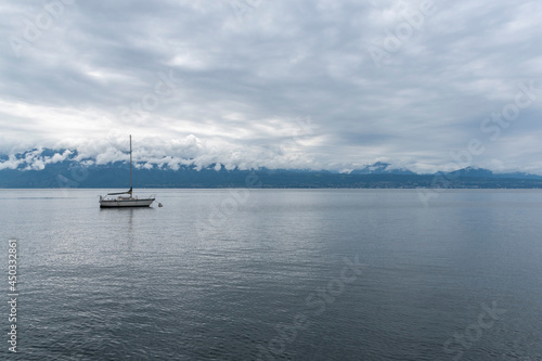 Boat on Leman lake - Lausanne - Switzerland