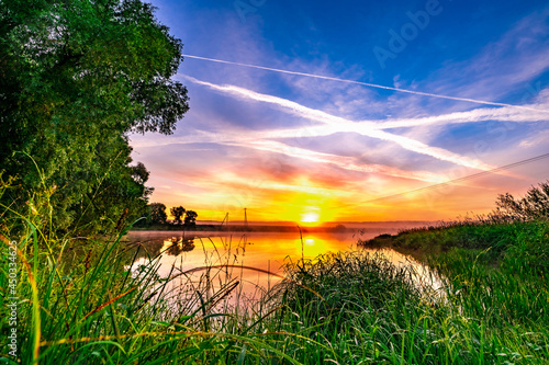 dawn on the pond