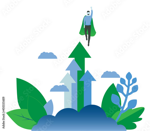 Business arrow target direction to success vector. Increase sales profit or company growth concept illustration.